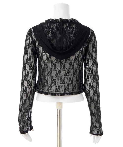 INGNI(イング)の「【WEB限定】ダブルジップレースパーカー(パーカー・レディース・ブラック/オフホワイト・M)」の5枚目の写真