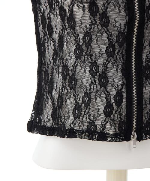 INGNI(イング)の「【WEB限定】ダブルジップレースパーカー(パーカー・レディース・ブラック/オフホワイト・M)」の8枚目の写真