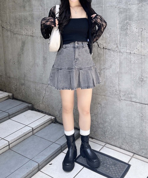 INGNI(イング)の「【WEB限定】ダブルジップレースパーカー(パーカー・レディース・ブラック/オフホワイト・M)」の11枚目の写真