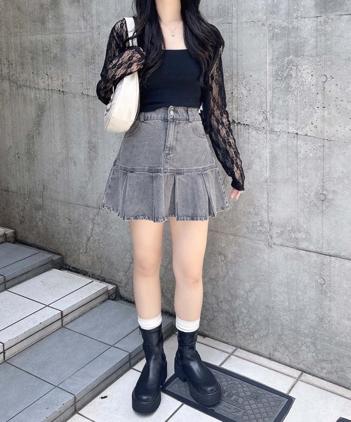 INGNI(イング)の「【WEB限定】ダブルジップレースパーカー(パーカー・レディース・ブラック/オフホワイト・M)」の12枚目の写真