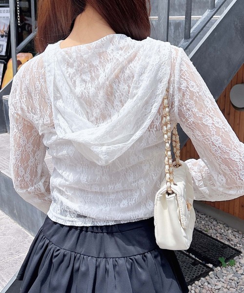 INGNI(イング)の「【WEB限定】ダブルジップレースパーカー(パーカー・レディース・ブラック/オフホワイト・M)」の18枚目の写真