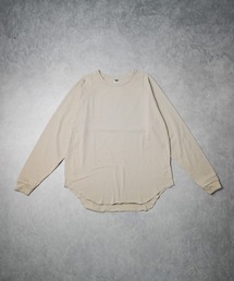 《天竺  ラグラン袖リブロングスリーブTシャツ》