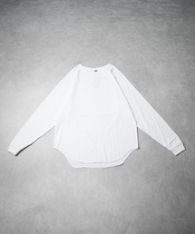《天竺 ラグラン袖リブロングスリーブTシャツ》