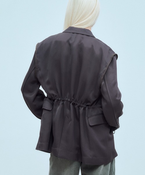 THINGS THAT MATTER(シングス ザット マター)の「ADJUSTABLE WAIST JACKET / アジャスタブル ウエスト ジャケット(テーラードジャケット・レディース・ネイビー/クリーム/ブラウン・FREE)」の20枚目の写真