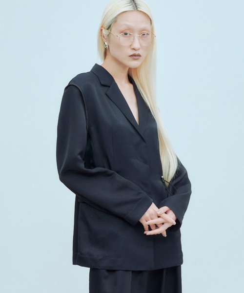 THINGS THAT MATTER(シングス ザット マター)の「ADJUSTABLE WAIST JACKET / アジャスタブル ウエスト ジャケット(テーラードジャケット・レディース・ネイビー/クリーム/ブラウン・FREE)」の22枚目の写真