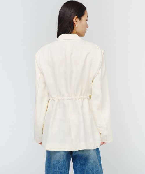 THINGS THAT MATTER(シングス ザット マター)の「ADJUSTABLE WAIST JACKET / アジャスタブル ウエスト ジャケット(テーラードジャケット・レディース・ネイビー/クリーム/ブラウン・FREE)」の7枚目の写真