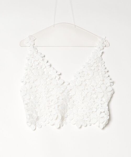 THE YOn（ザヨン）の「フラワーモチーフレースVネックビスチェ（その他トップス・レディース・オフホワイト/ブラック・FREE）」の9枚目の写真