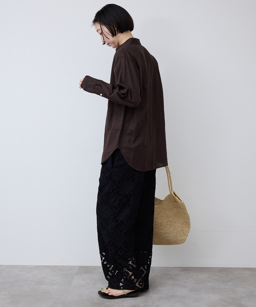 SLOBE IENA（スローブイエナ）の「コットンレースイージーパンツ（その他パンツ・レディース・ブラック/ホワイト・36/38）」の8枚目の写真