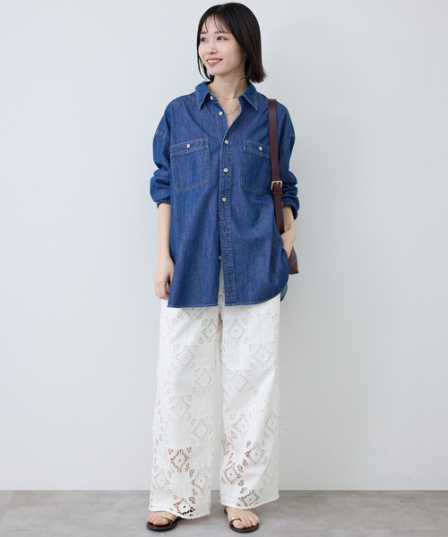 SLOBE IENA（スローブイエナ）の「コットンレースイージーパンツ（その他パンツ・レディース・ブラック/ホワイト・36/38）」の11枚目の写真