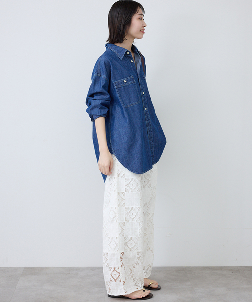 SLOBE IENA（スローブイエナ）の「コットンレースイージーパンツ（その他パンツ・レディース・ブラック/ホワイト・36/38）」の12枚目の写真