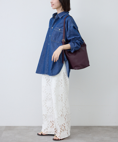 SLOBE IENA（スローブイエナ）の「コットンレースイージーパンツ（その他パンツ・レディース・ブラック/ホワイト・36/38）」の14枚目の写真