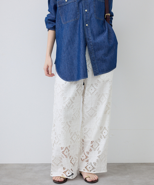 SLOBE IENA（スローブイエナ）の「コットンレースイージーパンツ（その他パンツ・レディース・ブラック/ホワイト・36/38）」の16枚目の写真