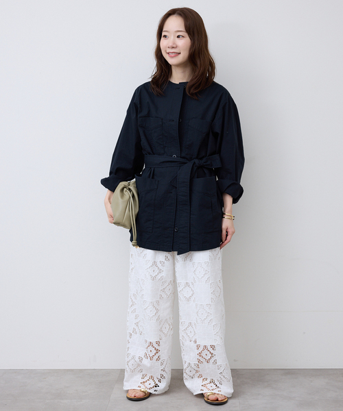 SLOBE IENA（スローブイエナ）の「コットンレースイージーパンツ（その他パンツ・レディース・ブラック/ホワイト・36/38）」の19枚目の写真