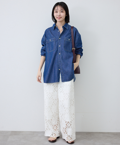 SLOBE IENA(スローブイエナ)の「コットンレースイージーパンツ(その他パンツ・レディース・ブラック/ホワイト・36/38)」の19枚目の写真