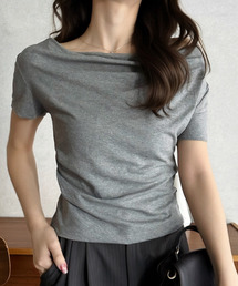 Eclat one（エクラワン）の「【Eclat one】ドレープネック 半袖 カットソー（Tシャツ/カットソー）」