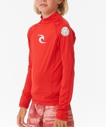N.s（エヌドットエス）の「【RIPCURL/リップカール】K BRAND WAVE UPF L/S-BOY　水陸両用　UPF50+ (日焼け防止)　キッズ　フロントロゴプリント　長袖ラッシュガード（ラッシュガード）」