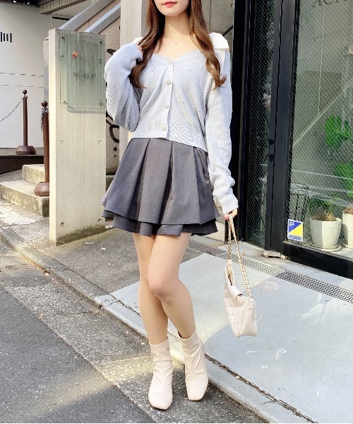 INGNI（イング）の「肩リボン装飾付ニットカーディガン（カーディガン/ボレロ・レディース・アイボリー/サックスブルー/ライトグレー/ピンク・M）」の11枚目の写真