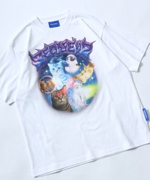 SEQUENZ（シークエンズ）の「ユニバース キャットTシャツ/宇宙 猫 フォトプリント/韓国ストリート/Y2K/アニマルグラフィック/ビッグシルエット（Tシャツ/カットソー）」