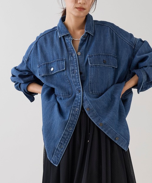 marmors(マルモア)の「【marmors】ルーズシャツ(シャツ/ブラウス・レディース・サックスブルー/ライトベージュ/カーキ/ネイビー・36)」の4枚目の写真