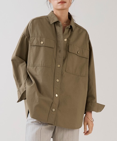 marmors(マルモア)の「【marmors】ルーズシャツ(シャツ/ブラウス・レディース・サックスブルー/ライトベージュ/カーキ/ネイビー・36)」の3枚目の写真