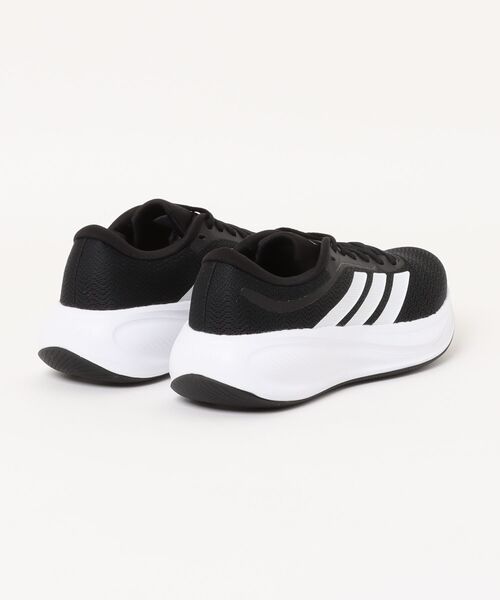 adidas(アディダス)の「adidas アディダス RESPONSE RUNNER 2 レディーススニーカー ランニングシューズ(レスポンスランナー2) KJ1736 コアブラック/フットウェアホワイト/シルバー(スニーカー・レディース・ブラック×ホワイト・22.5cm/23.0cm/23.5cm/24.0cm/24.5cm/25.0cm)」の2枚目の写真