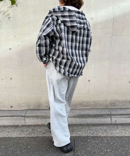 A.D.C.L.(エーディーシーエル)の「チェック柄 フード付き シャツ(シャツ/ブラウス・レディース・ブラック/ライトブルー・L/M)」の15枚目の写真