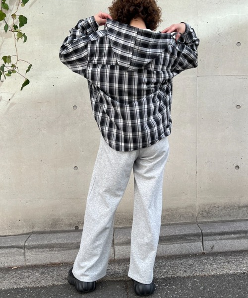 A.D.C.L.(エーディーシーエル)の「チェック柄 フード付き シャツ(シャツ/ブラウス・レディース・ブラック/ライトブルー・L/M)」の16枚目の写真