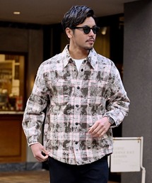 BENUSTA（ベヌスタ）の「『BENUSTA/ベヌスタ』ケミカルブリーチ ダメージチェックシャツジャケット【Y】【CN】（ブルゾン）」