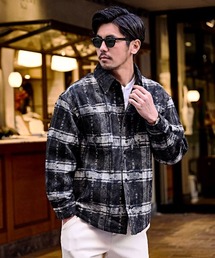 BENUSTA（ベヌスタ）の「『BENUSTA/ベヌスタ』ケミカルブリーチ ダメージチェックシャツジャケット【Y】【CN】（ブルゾン）」