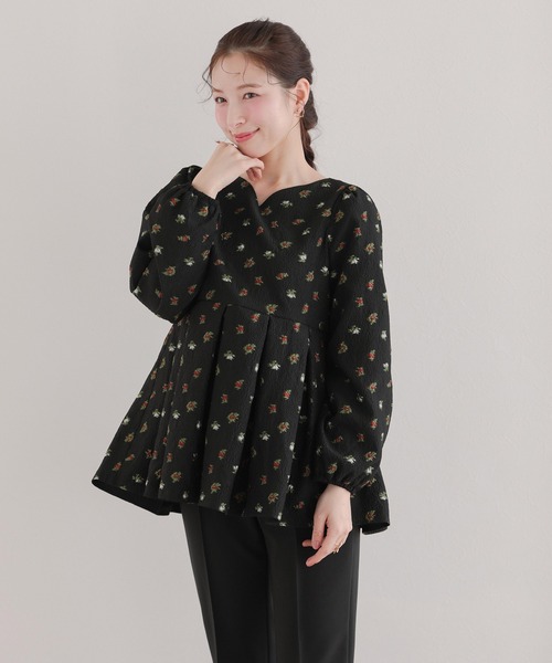 Fit more(フィットモア)の「シアージャガード花柄タック長袖ブラウス(シャツ/ブラウス・レディース・ピンク/ホワイト/ブラック・FREE)」の9枚目の写真
