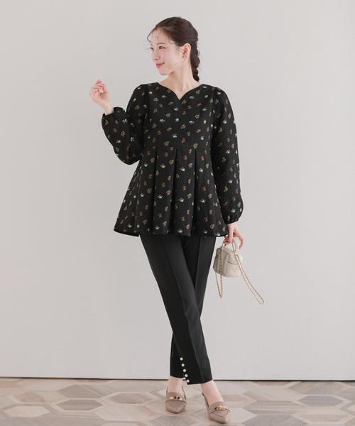 Fit more(フィットモア)の「シアージャガード花柄タック長袖ブラウス(シャツ/ブラウス・レディース・ピンク/ホワイト/ブラック・FREE)」の10枚目の写真