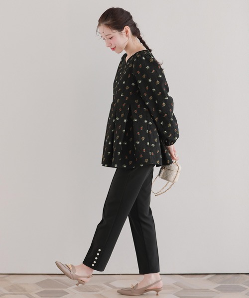 Fit more(フィットモア)の「シアージャガード花柄タック長袖ブラウス(シャツ/ブラウス・レディース・ピンク/ホワイト/ブラック・FREE)」の11枚目の写真