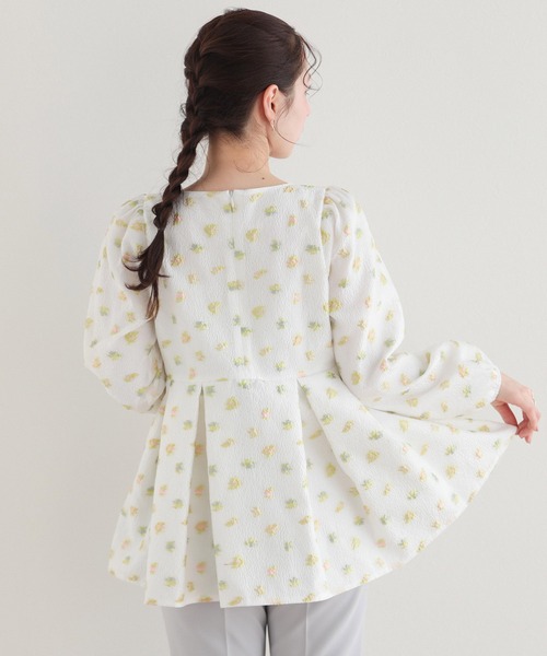 Fit more(フィットモア)の「シアージャガード花柄タック長袖ブラウス(シャツ/ブラウス・レディース・ピンク/ホワイト/ブラック・FREE)」の15枚目の写真