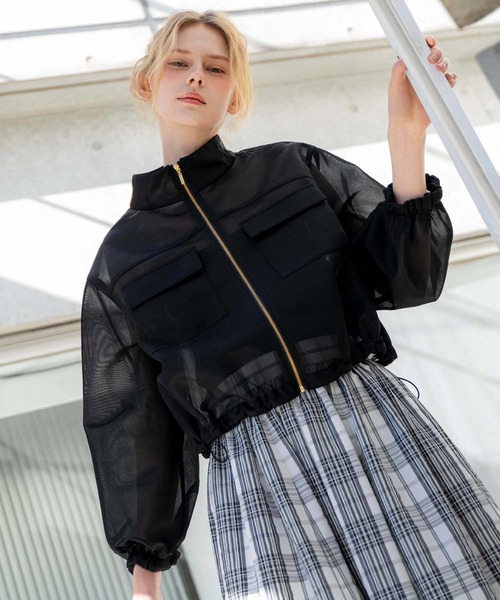 NOELA（ノエラ）の「シアーダンボールブルゾン（ブルゾン・レディース・ブラック/ベージュ・S/M）」の2枚目の写真