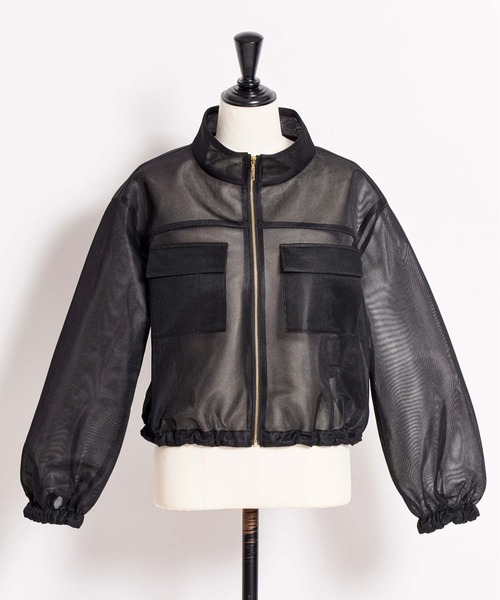 NOELA（ノエラ）の「シアーダンボールブルゾン（ブルゾン・レディース・ブラック/ベージュ・S/M）」の3枚目の写真