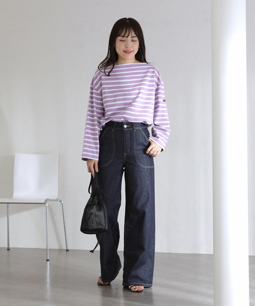 La TOTALITE（ラトータリテ）の「【洗える】SOMETHING / サムシング LISA LACE UP WIDE（デニムパンツ・レディース・ネイビー/ブルー系その他・MEDIUM/SMALL/LARGE）」の3枚目の写真