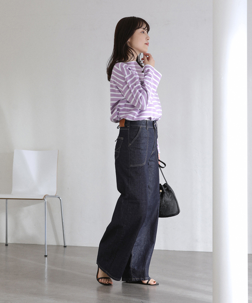 La TOTALITE（ラトータリテ）の「【洗える】SOMETHING / サムシング LISA LACE UP WIDE（デニムパンツ・レディース・ネイビー/ブルー系その他・MEDIUM/SMALL/LARGE）」の5枚目の写真