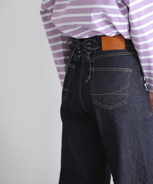 La TOTALITE（ラトータリテ）の「【洗える】SOMETHING / サムシング LISA LACE UP WIDE（デニムパンツ・レディース・ネイビー/ブルー系その他・MEDIUM/SMALL/LARGE）」の8枚目の写真
