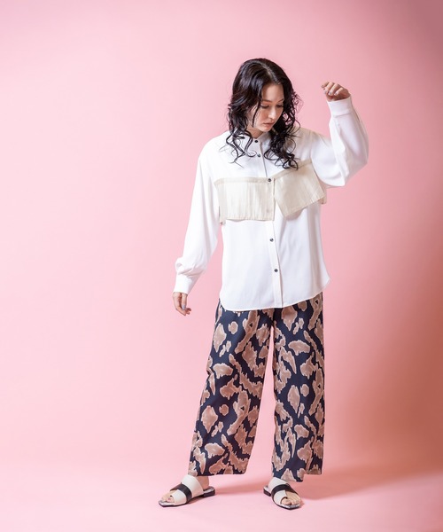 OSMOSIS(オズモーシス)の「プリントパンツ(その他パンツ・レディース・ブラック/ブルー/ベージュ・ONE SIZE)」の9枚目の写真