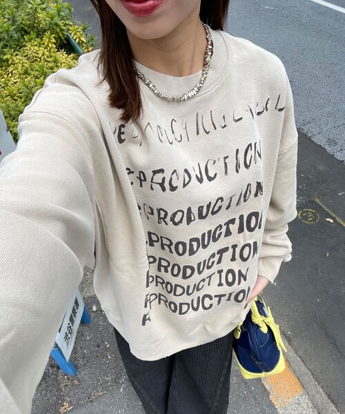 RePRODUCTION LABEL（リプロダクションレーベル）の「【RePRODUCTION LABEL / リプロダクションレーベル】セットインスウェット（パーカー・レディース・ネイビー/イエロー/ブラック/ベージュ/チャコールグレー/オレンジ/ピンク/レッド/サックスブルー・FREE）」の4枚目の写真