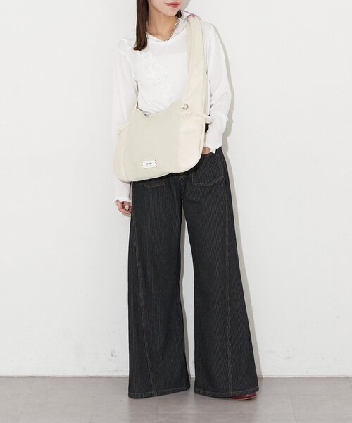 GRAIN（グレイン）の「【GRAIN/グレイン】スウェードドッキングチュールトートバック（トートバッグ・レディース・ブラウン/アイボリー/グリーン・FREE）」の7枚目の写真