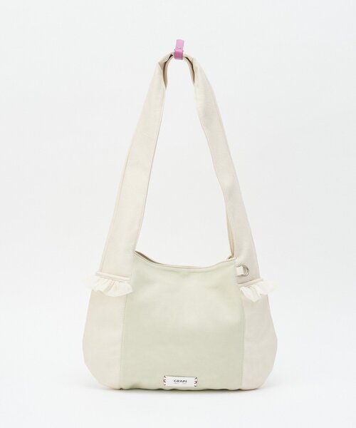 GRAIN（グレイン）の「【GRAIN/グレイン】スウェードドッキングチュールトートバック（トートバッグ・レディース・ブラウン/アイボリー/グリーン・FREE）」の15枚目の写真