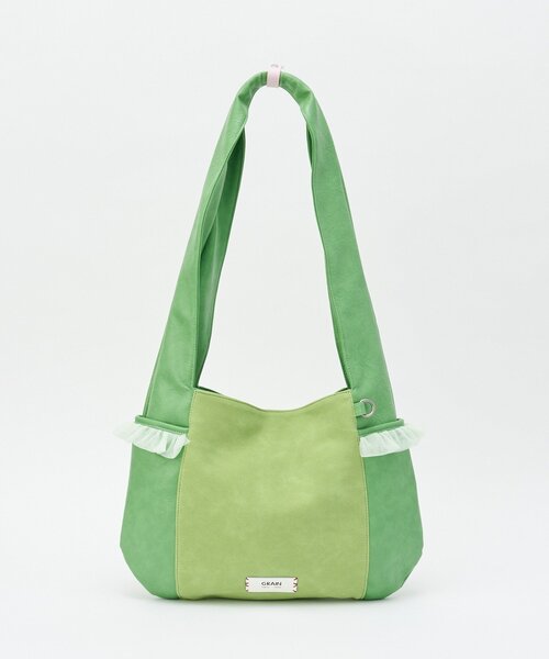 GRAIN（グレイン）の「【GRAIN/グレイン】スウェードドッキングチュールトートバック（トートバッグ・レディース・ブラウン/アイボリー/グリーン・FREE）」の17枚目の写真