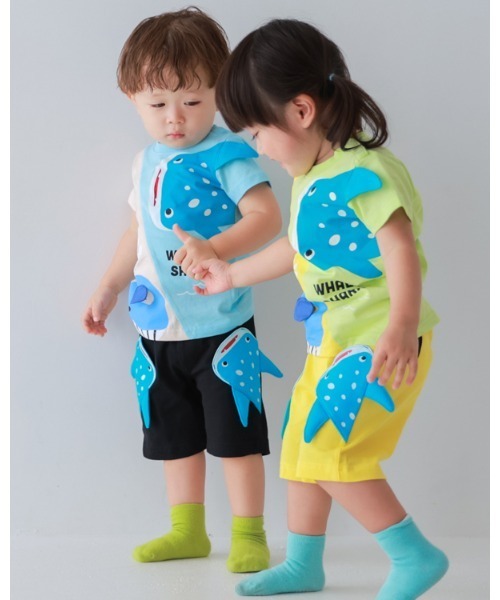 CHEEK ROOM(チークルーム)の「チークルーム くじらとさめ Tシャツ(Tシャツ/カットソー・キッズ・パープル/ライトグリーン/サックスブルー・90cm/100cm/110cm/120cm/130cm/80cm)」の14枚目の写真