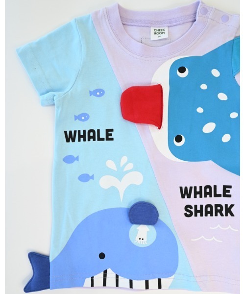 CHEEK ROOM(チークルーム)の「チークルーム くじらとさめ Tシャツ(Tシャツ/カットソー・キッズ・パープル/ライトグリーン/サックスブルー・90cm/100cm/110cm/120cm/130cm/80cm)」の21枚目の写真