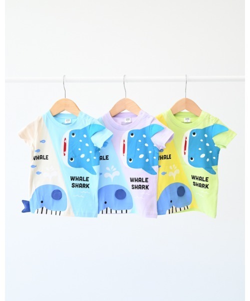 CHEEK ROOM(チークルーム)の「チークルーム くじらとさめ Tシャツ(Tシャツ/カットソー・キッズ・パープル/ライトグリーン/サックスブルー・90cm/100cm/110cm/120cm/130cm/80cm)」の15枚目の写真