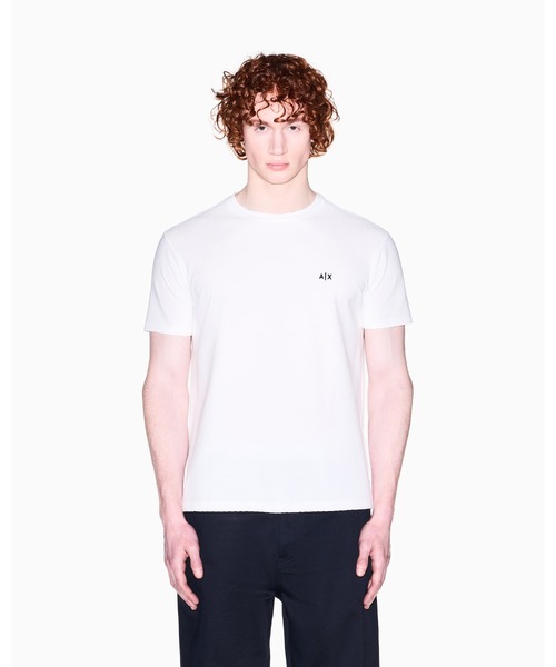 ARMANI EXCHANGE(アルマーニエクスチェンジ)の「【A|X アルマーニ エクスチェンジ】AXロゴ ワッフルエフェクト 半袖クルーネックTシャツ/REGULAR(Tシャツ/カットソー・メンズ・ブラック/オフホワイト・XX-LARGE/X-SMALL/X-LARGE/SMALL/MEDIUM/LARGE)」の2枚目の写真