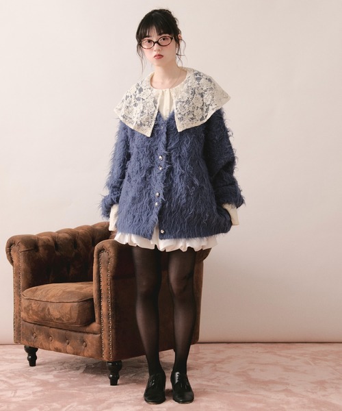 loin nuit（ロワンニュイ）の「spanglelace collar blouse / スパンコールレースカラーブラウス（シャツ/ブラウス・レディース・アイボリー・FREE）」の6枚目の写真