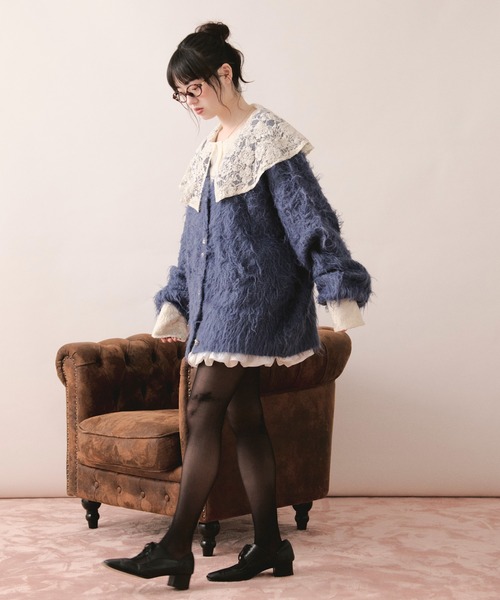 loin nuit（ロワンニュイ）の「spanglelace collar blouse / スパンコールレースカラーブラウス（シャツ/ブラウス・レディース・アイボリー・FREE）」の7枚目の写真