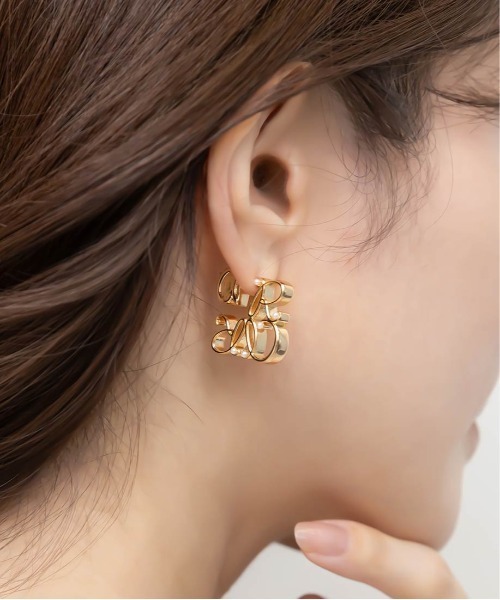 RANDA（ランダ）の「モノグラムデザインピアス（ピアス（両耳用）・レディース・ゴールド/シルバー・FREE）」の4枚目の写真